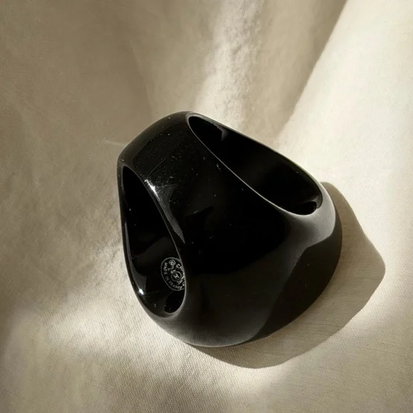 CHANEL Black and Gold Emblem Ring - Picture 7 of 16